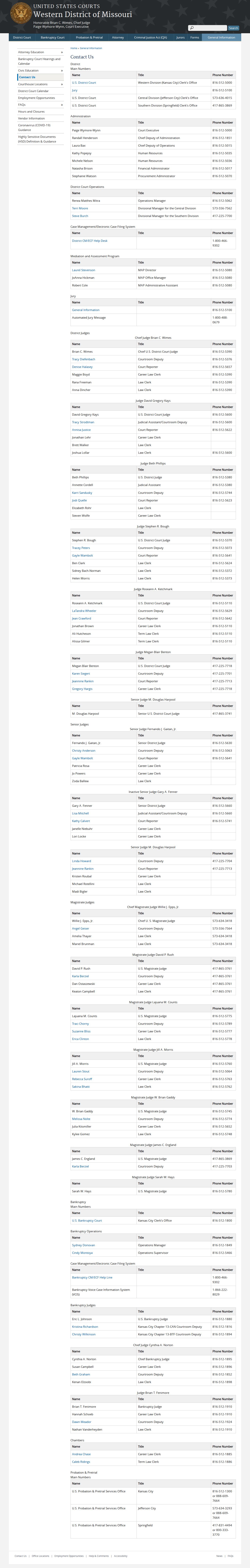 Cole County court docket federal court contact distinction