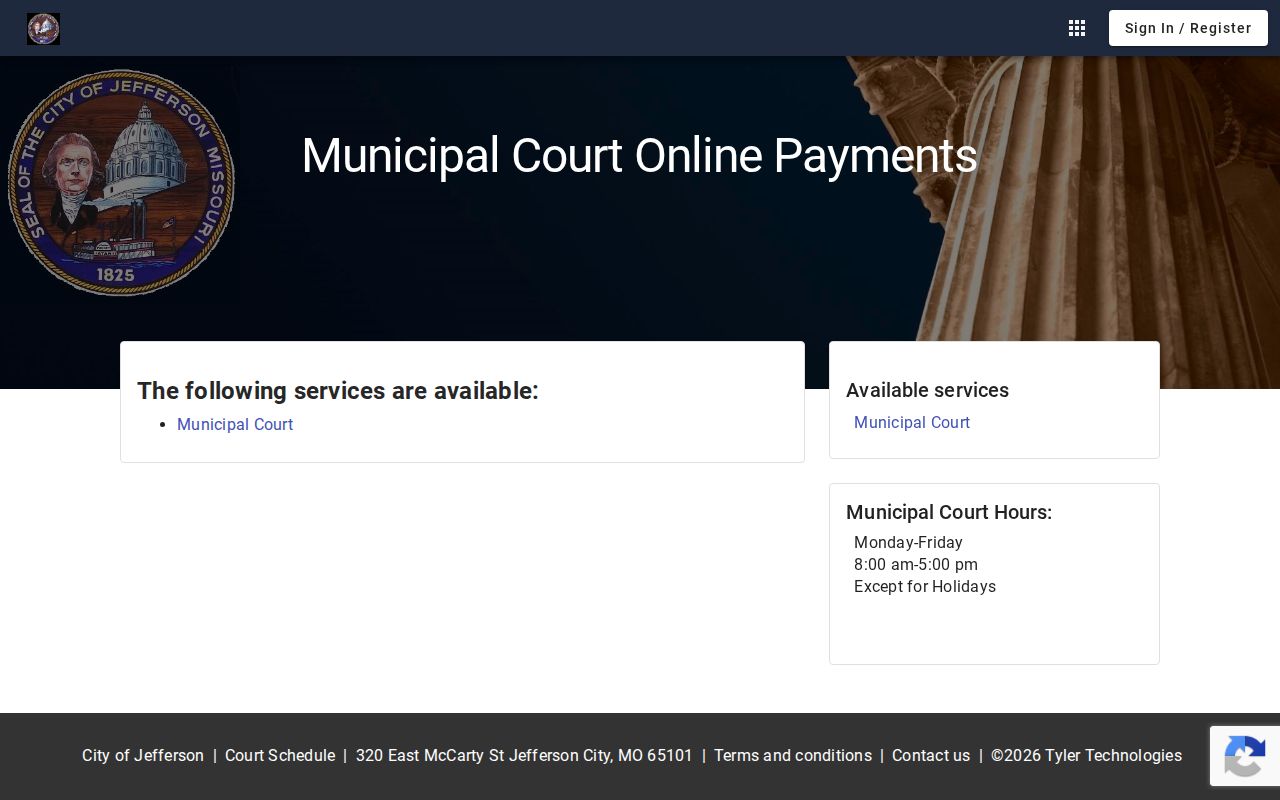 Jefferson City court docket municipal payment portal