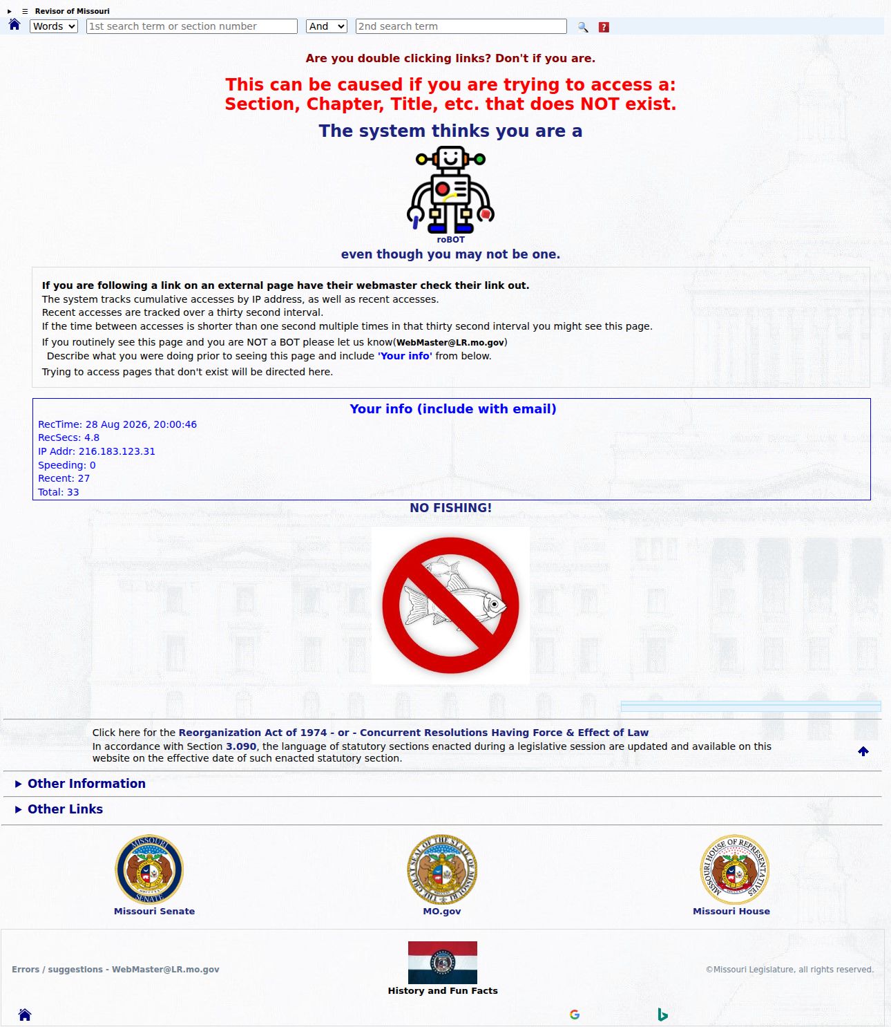 Russellville court docket Missouri traffic infraction statute